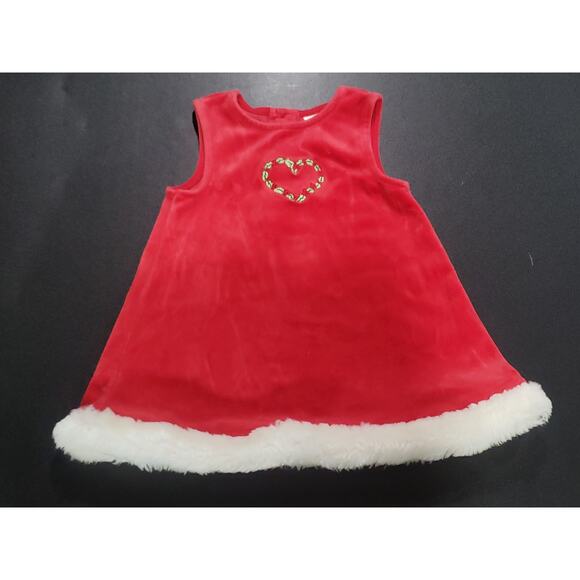 Macys Red Velvet Heart Reef Design Baby Girls Christmas Dress | Size 12 Months - Picture 6 of 6
